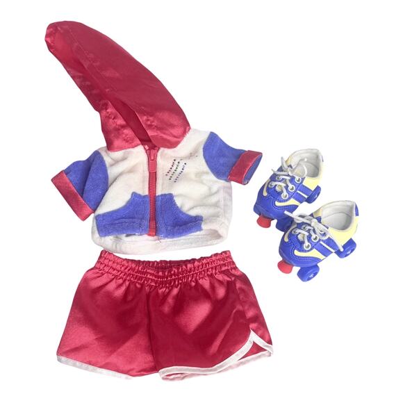 American Girl Doll Julie Skating Outfit 2in1 Summer Roller Skates Hoodie Shorts - Picture 1 of 6